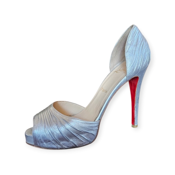 Christian Louboutin Metallic Nappa Turbella 120 Platform Sandals - 38.5 - Picture 1 of 15